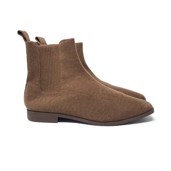 Vivaia Square Toe Chelsea Pull On Ankle Boots Brown Sustainable Size 37 US 6.5 - Picture 3 of 9